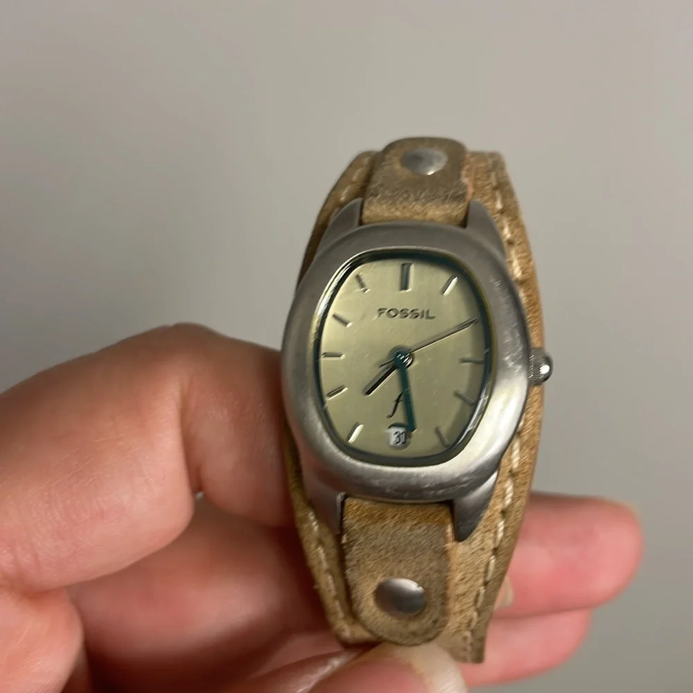 Fossil Leather Brown Tan Womens Watch Adjustable